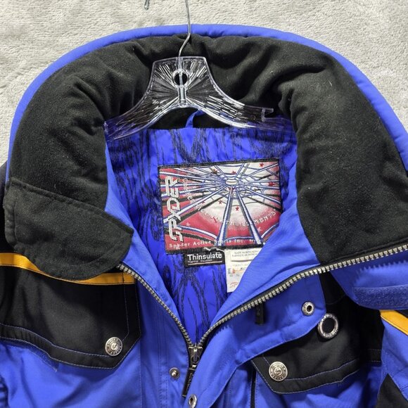 VINTAGE Spyder Jacket Mens Large Ski Insulated Thinsulate Colorblock 90s - Picture 2 of 12